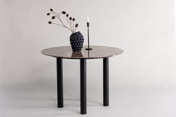 Havsten Rundt Spisebord 106 cm i Glass med Marmorutseende - Svart - Møbler - Bord - Spisebord & kjøkkenbord
