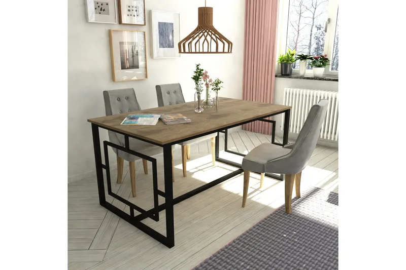 Hejde Spisebord 160 cm - Brun/Svart - Møbler - Bord - Spisebord & kjøkkenbord