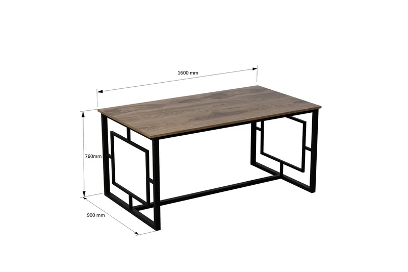 Hejde Spisebord 160 cm - Brun/Svart - Møbler - Bord - Spisebord & kjøkkenbord