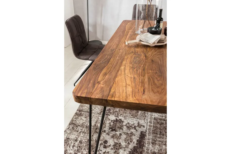 Hookway Rektangulært Spisebord 200 cm i Tre med Metallben - Brun - Møbler - Bord - Spisebord & kjøkkenbord