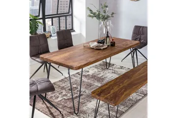 Hookway Rektangulært Spisebord 200 cm i Tre med Metallben - Brun - Møbler - Bord - Spisebord & kjøkkenbord