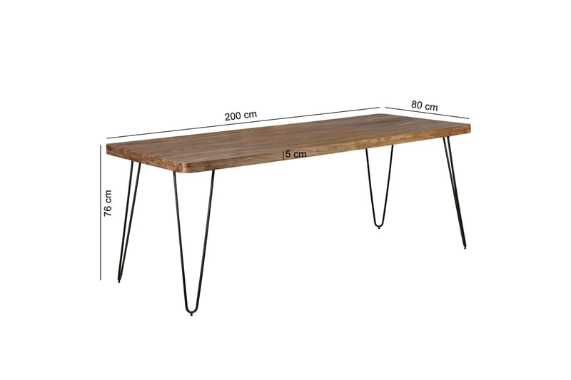 Hookway Spisebord 200 cm - Brun - Spisebord & kjøkkenbord