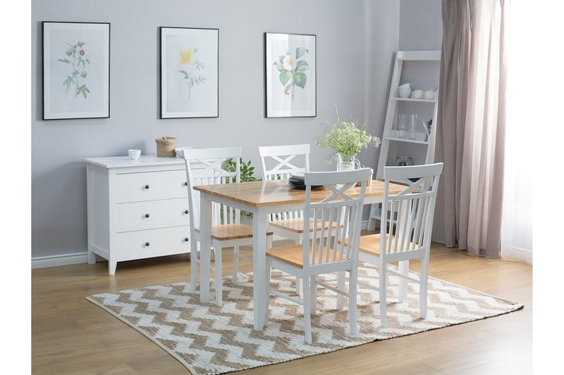Houston Spisebord 120 cm - Hvit - Spisebord & kjøkkenbord