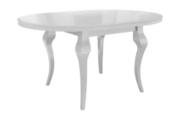 Hvit Utvidbart Oval Spisebord 100 cm i Malt Tre - Hvit - Møbler - Bord - Spisebord & kjøkkenbord