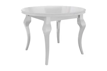 Hvit Utvidbart Oval Spisebord 100 cm i Malt Tre - Hvit - Møbler - Bord - Spisebord & kjøkkenbord