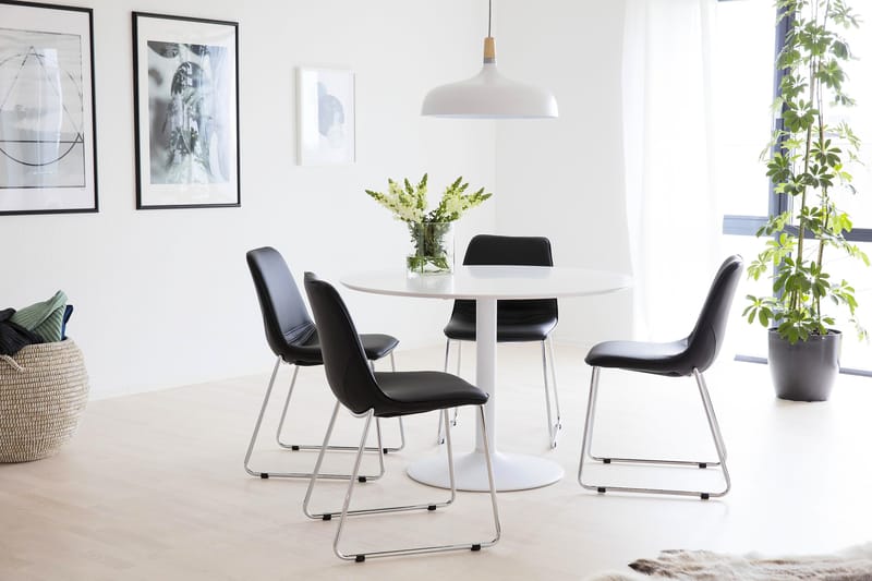 Ibiza Rundt Spisebord 110 cm - Hvit - Møbler - Bord - Spisebord & kjøkkenbord