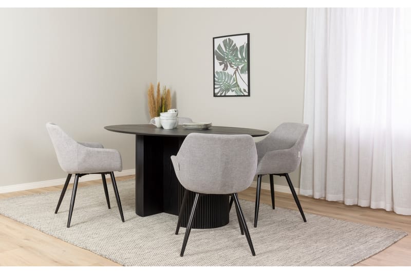 Ibuki Ovalt Spisebord 160 cm - Svart - Spisebord & kjøkkenbord