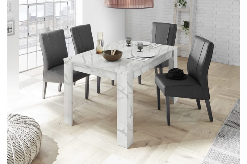 Ice Forlengningsbart bord 137 cm - Hvit Marmor - Spisebord & kjøkkenbord