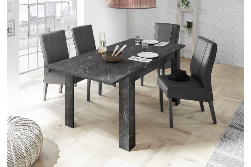 Ice Forlengningsbart bord 137 cm - Svart Marmor - Spisebord & kjøkkenbord