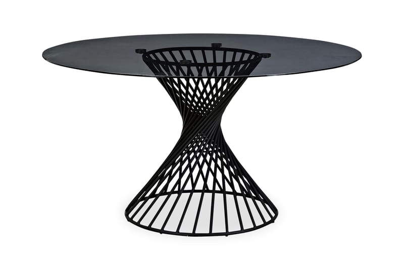 Iggy Spisebord 140 cm Rund Glass - Grå - Møbler - Bord - Spisebord & kjøkkenbord