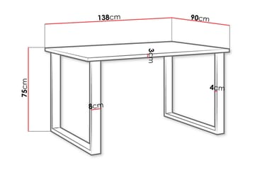 Imper Rektangulært Spisebord 138 cm med Valnøtt- og Metallutseende - Svart|Brun - Møbler - Bord - Spisebord & kjøkkenbord