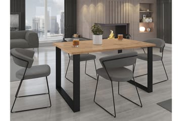 Imper Rektangulært Spisebord 138 cm med Valnøtt- og Metallutseende - Svart|Brun - Møbler - Bord - Spisebord & kjøkkenbord