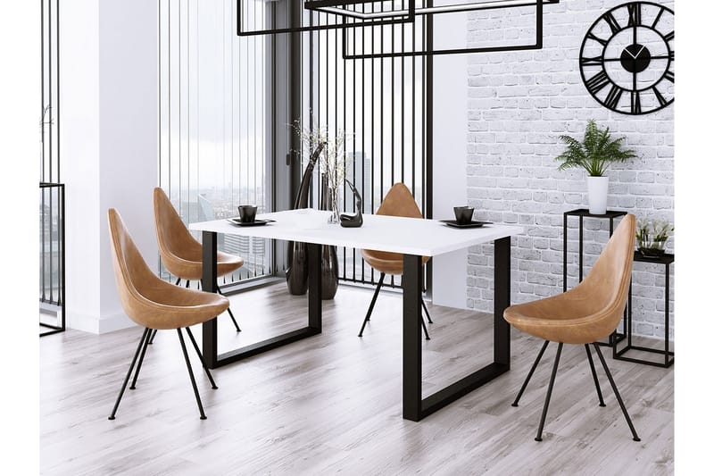 Imper Spisebord 185 cm - Hvit/Svart - Møbler - Bord - Spisebord & kjøkkenbord