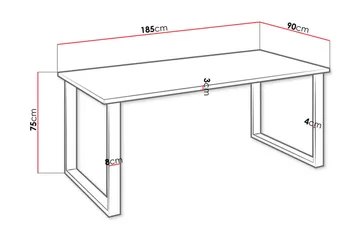 Imper Spisebord 185 cm - Hvit/Svart - Møbler - Bord - Spisebord & kjøkkenbord