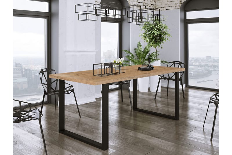 Imper Spisebord 185 cm - svart/Eik - Møbler - Bord - Spisebord & kjøkkenbord