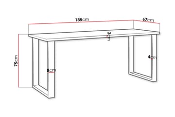 Imper Spisebord 185 cm - svart/Eik - Møbler - Bord - Spisebord & kjøkkenbord