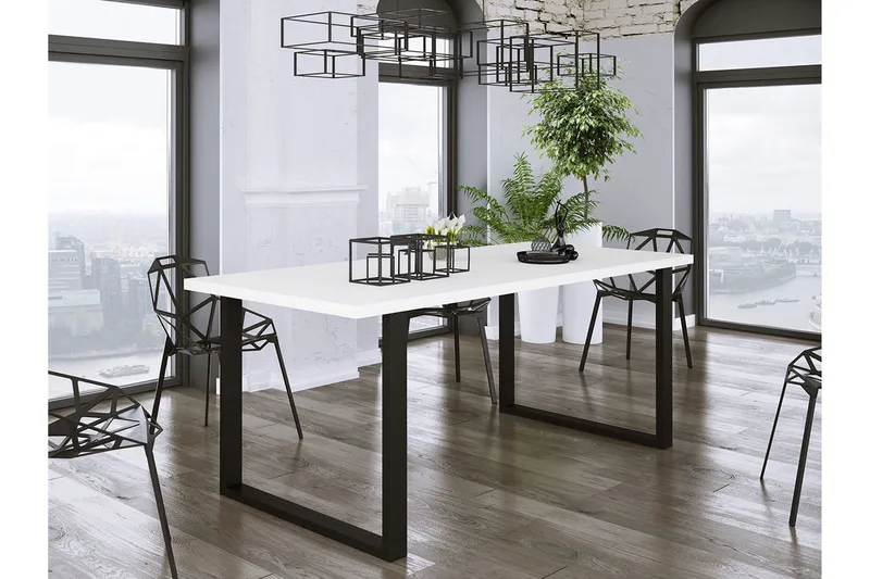 Imper Spisebord 185 cm - Svart/Hvit - Møbler - Bord - Spisebord & kjøkkenbord