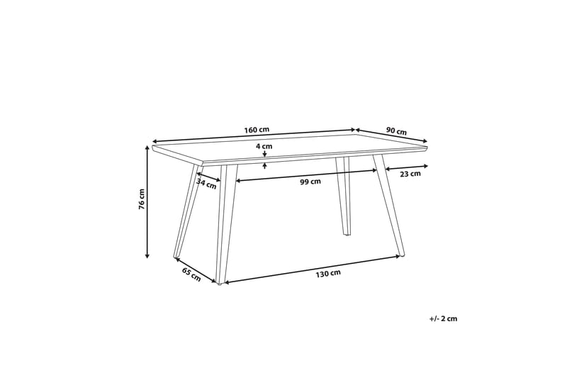 Iossi Spisebord 160 cm - Grå/Svart - Møbler - Bord - Spisebord & kjøkkenbord