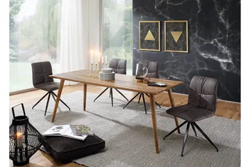 Iviana Rektangulært Spisebord 160 cm i Massivt Tre med Valnøttutseende - Brun - Møbler - Bord - Spisebord & kjøkkenbord
