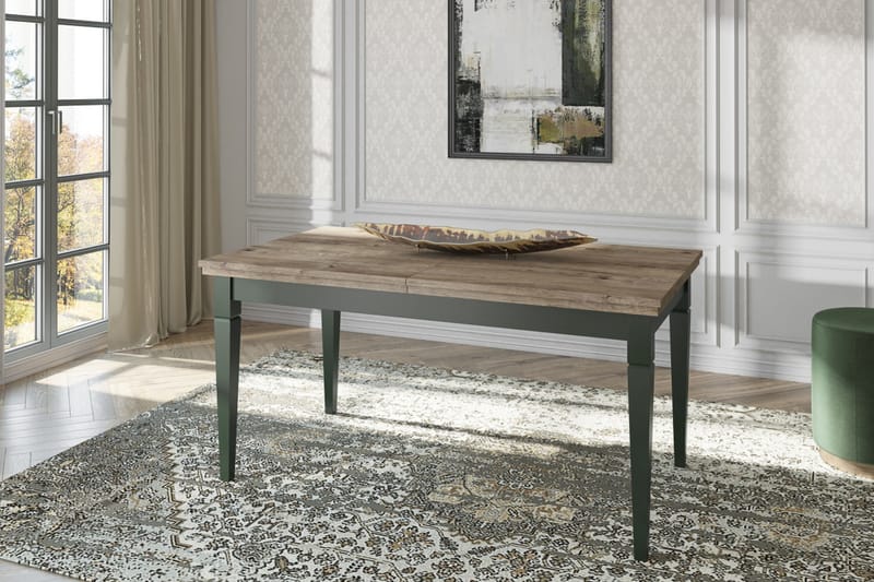 Ivreri Forlengningsbart Spisebord 160 cm - Khaki/Natur - Møbler - Bord - Spisebord & kjøkkenbord