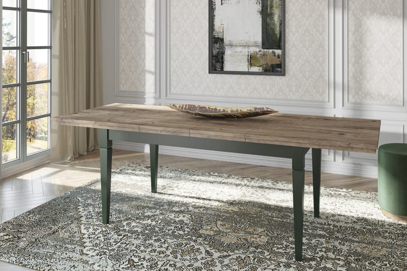 Ivreri Forlengningsbart Spisebord 160 cm - Khaki/Natur - Møbler - Bord - Spisebord & kjøkkenbord