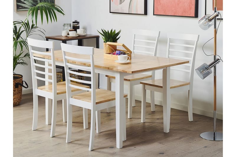 Jadwin Spisebord 150 cm Sammenleggbart - Hvit/Lysebrun - Spisebord & kjøkkenbord - Sammenleggbart bord