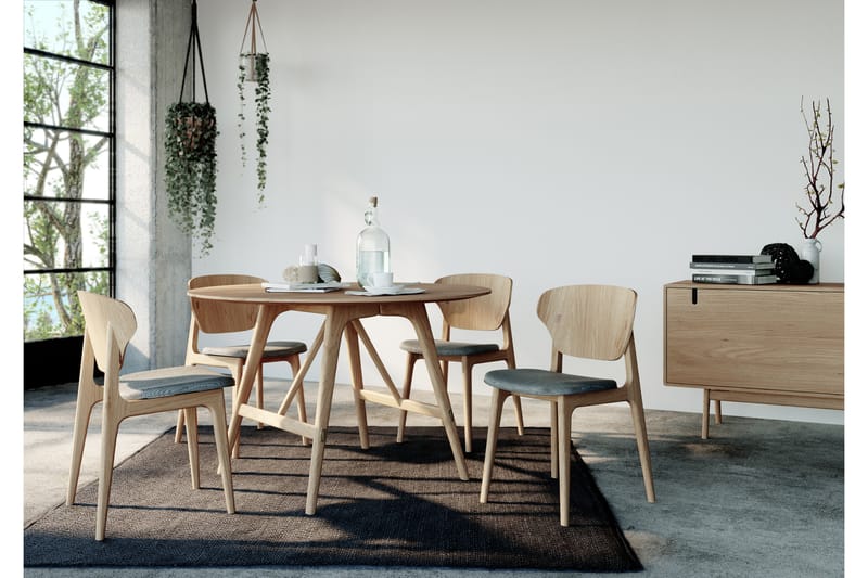 Jerup Spisebord 120 cm Rundt - Brun - Spisebord & kjøkkenbord