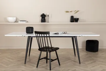 Jimmy Forlengningsbart Spisebord 150 cm - Hvid/Sort - Møbler - Bord - Spisebord & kjøkkenbord