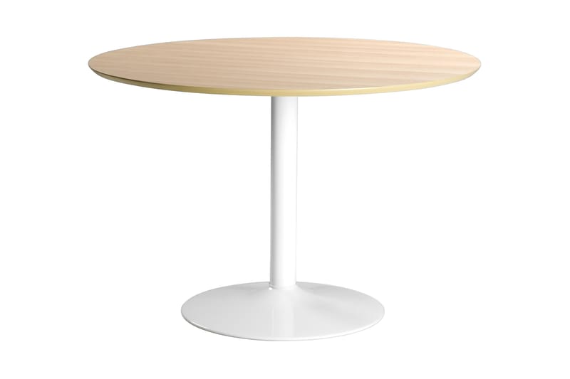 Jora Spisebord 110 cm Rundt - Hvit/Beige - Spisebord & kjøkkenbord