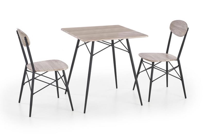 Kabir Spisebord 70x70 cm - Eik/Svart - Spisebord & kj�økkenbord