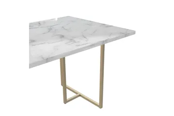Kaiti Rektangulært Spisebord 163 cm med Marmorutseende - Hvit - Møbler - Bord - Spisebord & kjøkkenbord