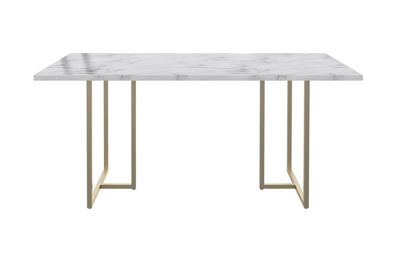 Kaiti Rektangulært Spisebord 163 cm med Marmorutseende, Hvit