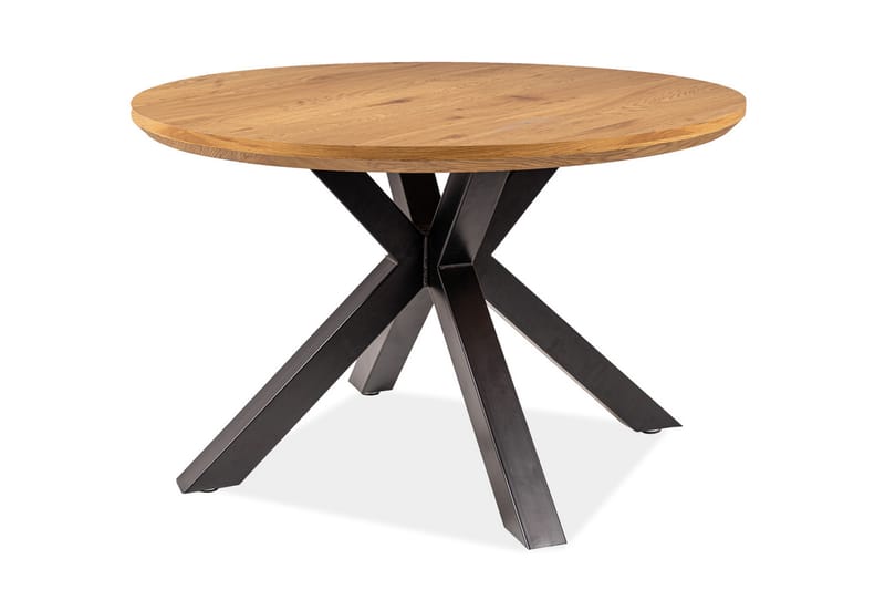 Karara Spisebord 120 cm Rundt - Eikefiner/Svart - Spisebord & kjøkkenbord