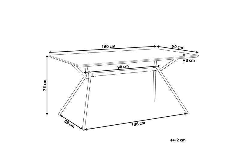 Katham Spisebord 160 cm - Natur / Svart - Møbler - Bord - Spisebord & kjøkkenbord
