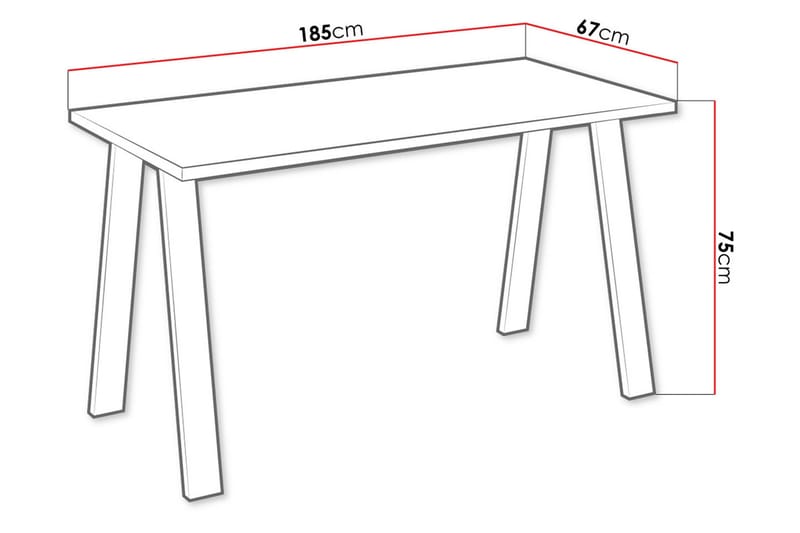 Kleos Spisebord 185 cm - Hvit/Svart - Møbler - Bord - Spisebord & kjøkkenbord