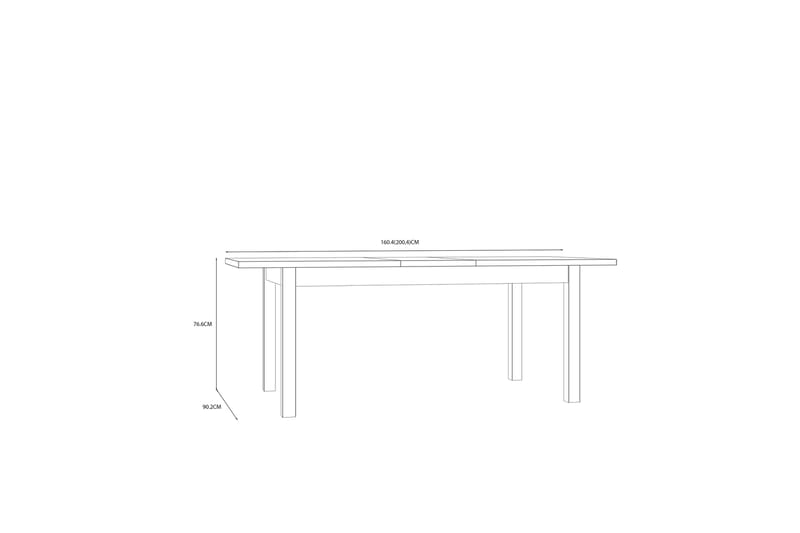 Konitsa Forlengningsbart Spisebord 160 cm - Brun/Svart - Møbler - Bord - Spisebord & kjøkkenbord