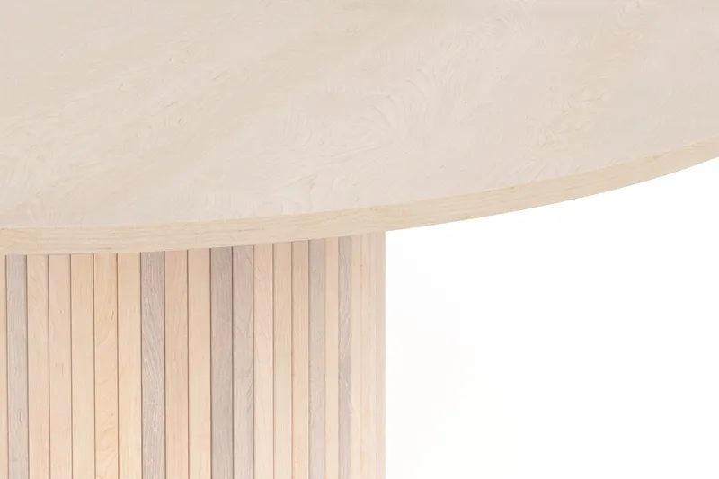 Kopparbo Rundt Spisebord 150 cm - Hvitlasert Eik / Tre / Ribbet - Møbler - Bord - Spisebord & kjøkkenbord