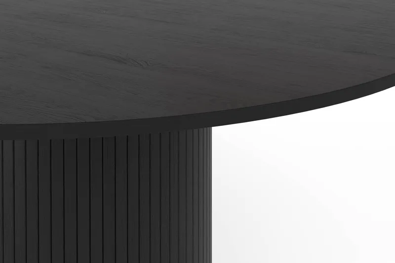 Kopparbo Rundt Spisebord 150 cm - Svart Tre / Ribbet - Møbler - Bord - Spisebord & kjøkkenbord