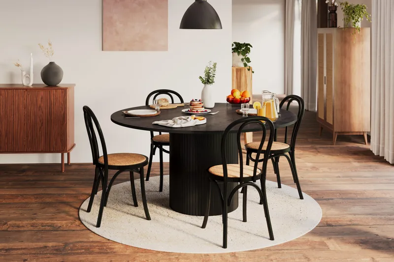 Kopparbo Rundt Spisebord 150 cm - Svartbeiset eik - Møbler - Bord - Spisebord & kjøkkenbord