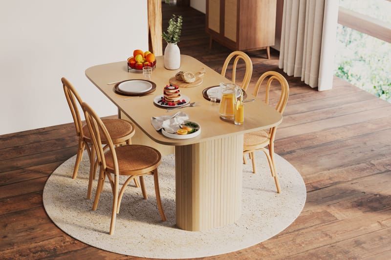 Kopparbo Spisebord 160 cm - Lyst hvitlasert eik - Møbler - Bord - Spisebord & kjøkkenbord