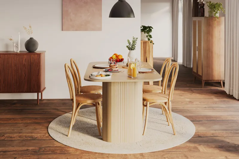 Kopparbo Spisebord 160 cm - Lyst hvitlasert eik - Møbler - Bord - Spisebord & kjøkkenbord