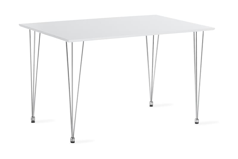 Kronblom Rektangulært Spisebord 120 cm i Tre med Metallutseende - Hvit - Møbler - Bord - Spisebord & kjøkkenbord