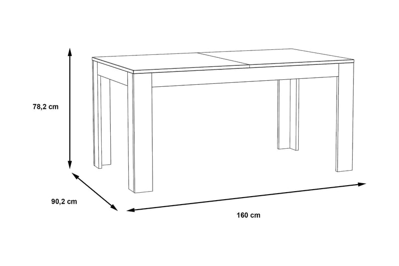Kulatas Forlengningsbart Spisebord 160 cm - Brun - Møbler - Bord - Spisebord & kjøkkenbord