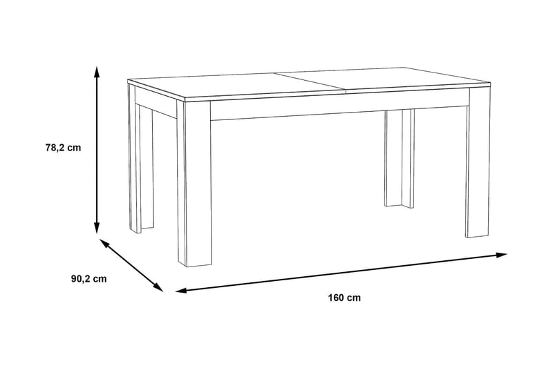 Kulatas Forlengningsbart Spisebord 160 cm - Brun - Møbler - Bord - Spisebord & kjøkkenbord