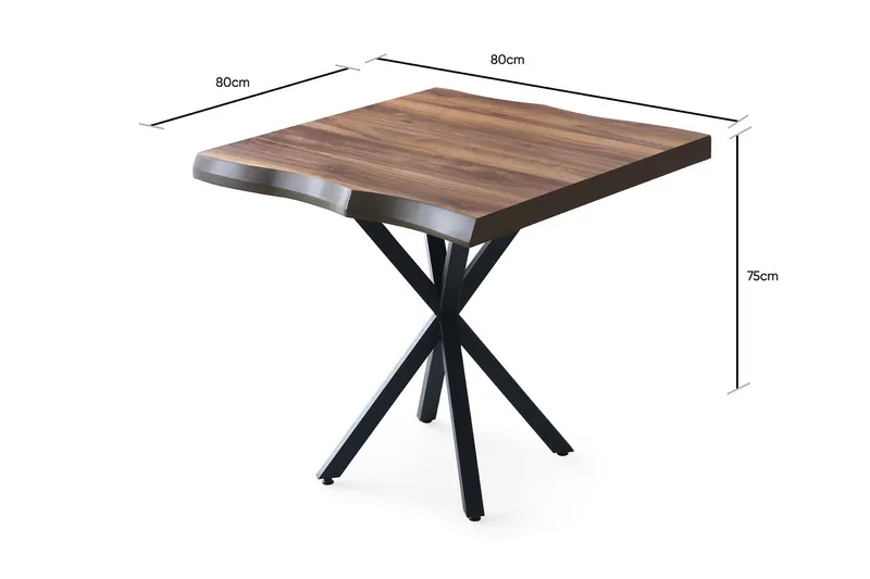 Lamal Lite Kvadratisk Spisebord 80 cm i Tre med Valnøttutseende - Brun - Møbler - Bord - Spisebord & kjøkkenbord