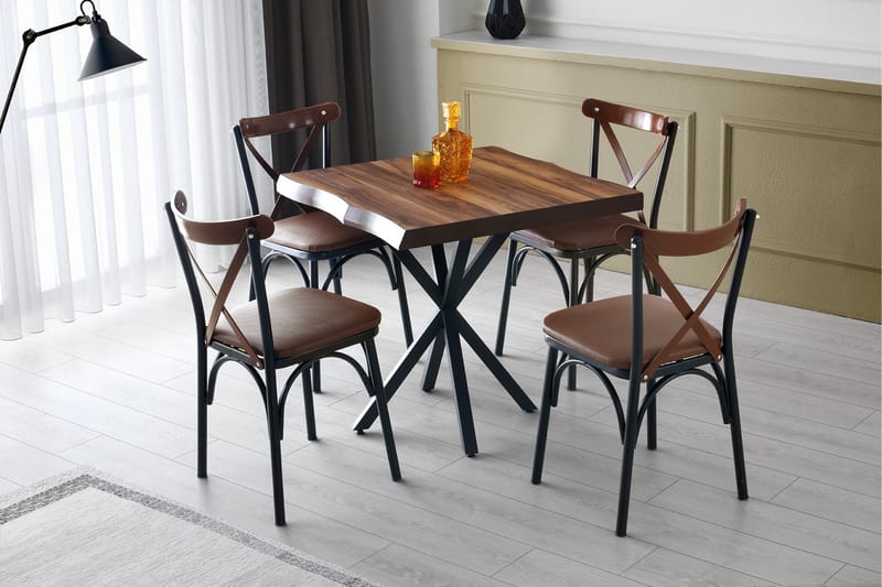 Lamal Spisebord 80 cm - Valnøtt - Spisebord & kjøkkenbord