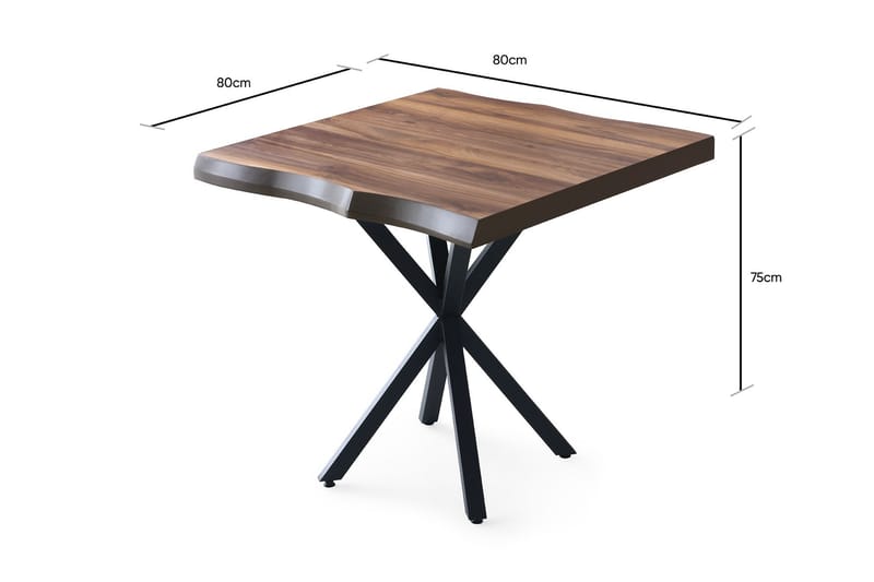 Lamal Spisebord 80 cm - Valnøtt - Møbler - Bord - Spisebord & kjøkkenbord