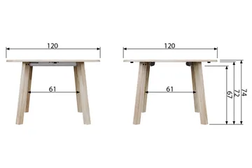 Lange Jan Forlengningsbart Spisebord 120 cm Rund - Eik - Møbler - Bord - Spisebord & kjøkkenbord