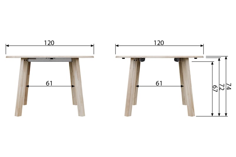 Lange Jan Forlengningsbart Spisebord 120 cm Rund - Eik - Møbler - Bord - Spisebord & kjøkkenbord