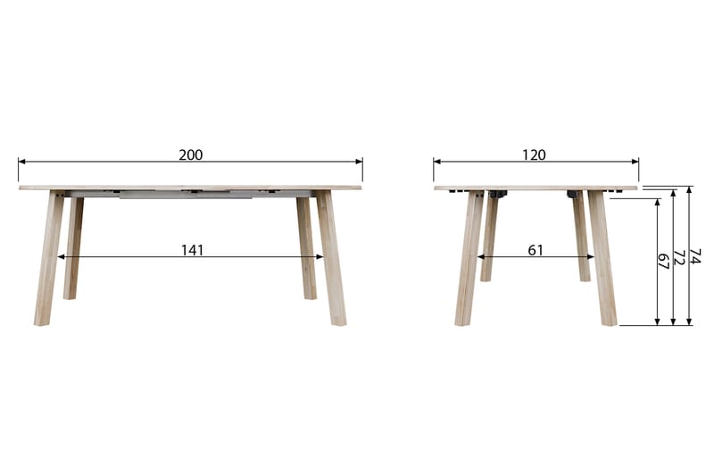 Lange Jan Forlengningsbart Spisebord 120 cm Rund - Eik - Møbler - Bord - Spisebord & kjøkkenbord